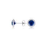 Blue Sapphire Diamond Studs