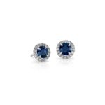 Blue Sapphire Diamond Studs