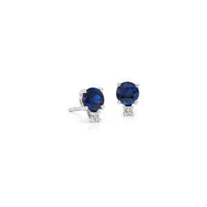 Blue Sapphire Stud Earrings
