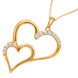 Two Hearts Diamond Pendant