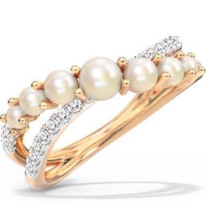 Pearls & Diamond On Rose Gold