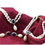 Pearls Blue Sapphire Set