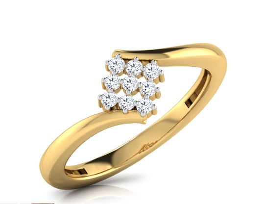 14K Diamond 9 Stones Ring 1/2 ctw - Oro Diamante