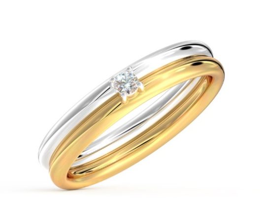 Two Tone Diamond Band