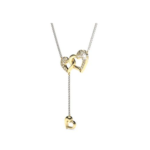 3 Heart Two Tone Gold Diamond Pendant