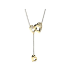 3 Heart Two Tone Gold Diamond Pendant