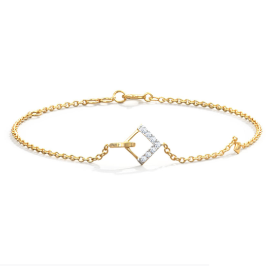 Arrow Yellow Gold Diamond Bracelet