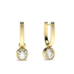 Assisi Yellow Gold Dangling Diamond Earring