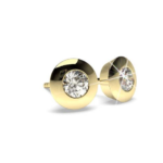 Bazel Yellow Gold Diamond Stud Earring