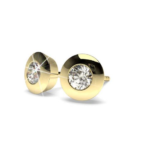Bazel Yellow Gold Diamond Stud Earring