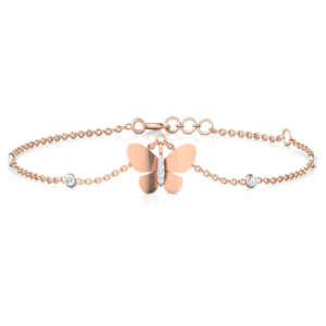 Butterfly Rose Gold Diamond Bracelet
