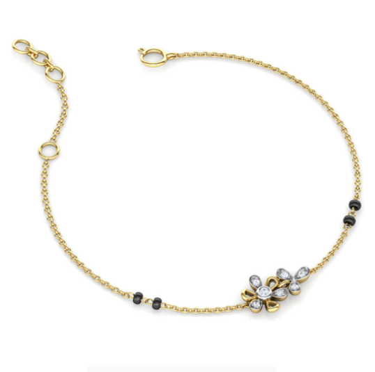 Flower Yellow Gold Diamond Bracelet