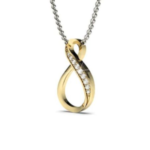Infinity Yellow Gold Diamond Pendant