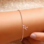 Letter “K” Rose Gold Diamond Bracelet