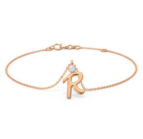 beautiful r letter bracelet