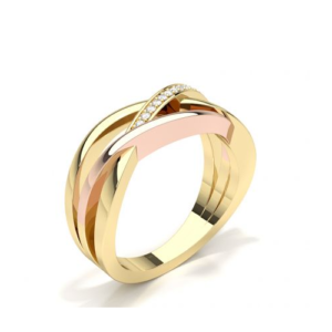 Lucca Yellow & Rose Gold Promise Ring