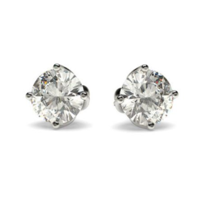 Mesina White Gold Solitaire Diamond Earring