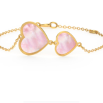 Heart Yellow Gold Pearl Bracelet