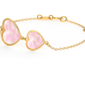 Heart Yellow Gold Pearl Bracelet