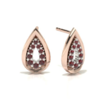 Pear Rose Gold Ruby Stud Earring