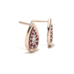 Pear Rose Gold Ruby Stud Earring