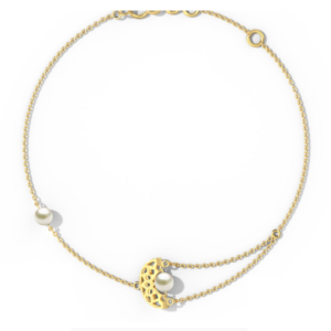Yellow Gold Pearl Bracelet