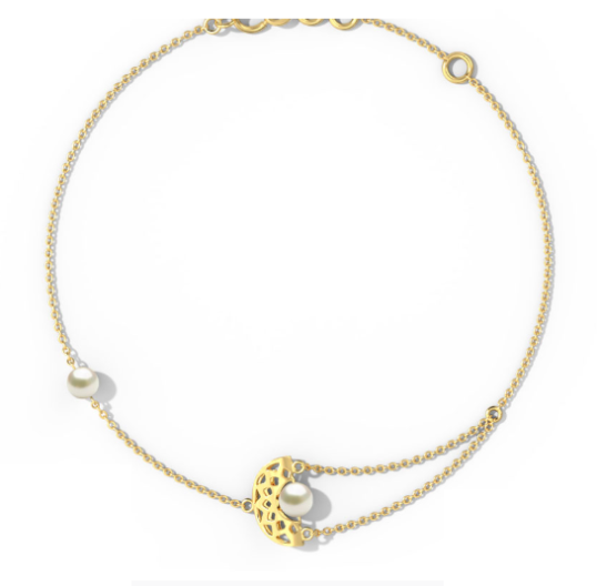 Yellow Gold Pearl Bracelet