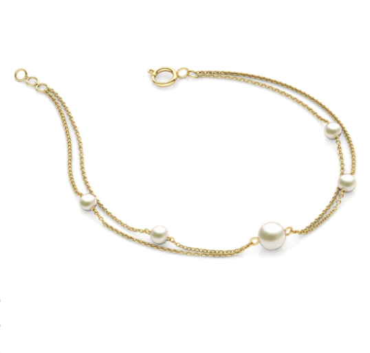Yellow Gold Pearl Bracelet