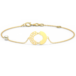 Yellow Gold Pearl Bracelet