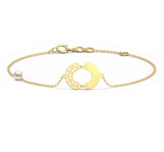 Yellow Gold Pearl Bracelet