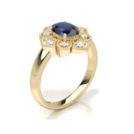 Rimini Blue Sapphire & Diamond Yellow Gold Ring