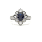 Rimini Blue Sapphire & Diamond White Gold Ring