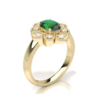 Rimini Emerald & Diamond Yellow Gold Ring