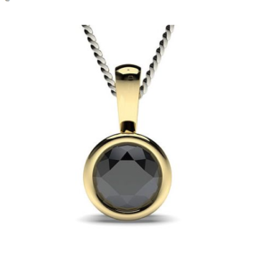 Round Yellow Gold Blue Sapphire Pendant