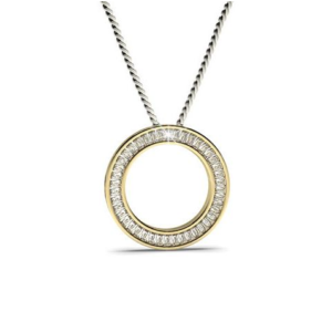 Seina Circle Yellow Gold Diamond Pendant