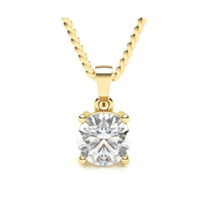 Yellow Gold Solitaire Diamond Pendant