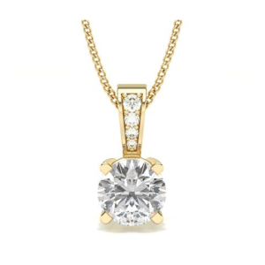 Yellow Gold Solitaire Diamond Pendant