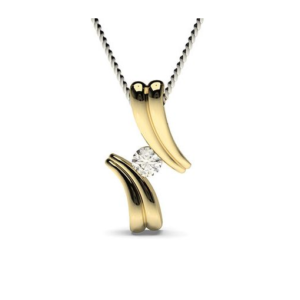 Sorento Yellow Gold Solo Diamond Pendant
