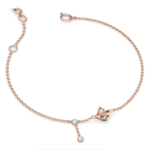 Spade Rose Gold with Charm Diamond Bracelet