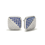 Square White Gold Sapphire Earring