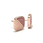 Square Rose Gold Ruby Earring