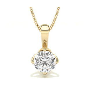 Yellow Gold Solitaire Diamond Pendant