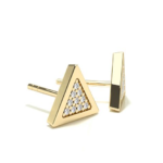 Triangle Yellow Gold Diamond Earring
