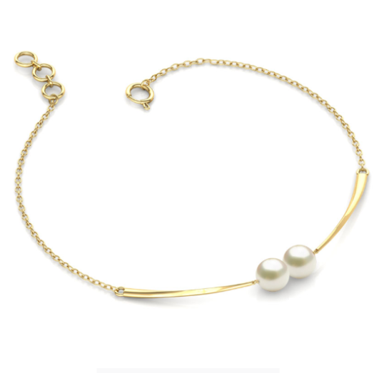 Yellow Gold Pearl Bracelet