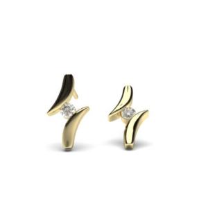 Yellow Gold Diamond Stud Earring