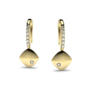 Hanging Yellow Gold Diamond Earring