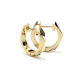 Verona Yellow Gold Diamond Hoop Earring