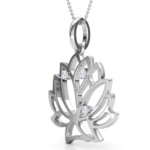 18k White Gold Diamond Pendant with chain