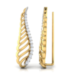 Angel Wings Yellow Gold Diamond Earring