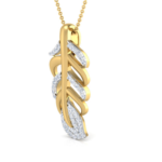 Anne Leaf Yellow Gold 18k Diamond Pendant